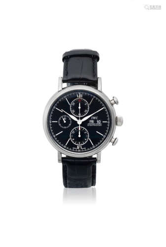 Portofino, Ref: 3910, Circa 2000  IWC. A stainless steel automatic calendar chronograph wristwatch
