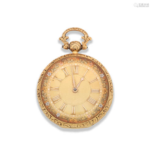 Chester Hallmark for 1827  James Simpson, Lincoln. An 18K gold key wind open face pocket watch