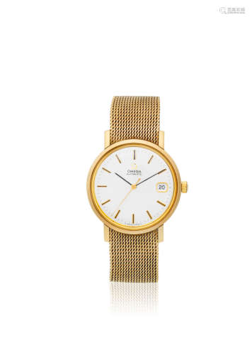 Ref: BL3665461, Sold 5th October 1978  Omega. A 9K gold automatic calendar bracelet watch