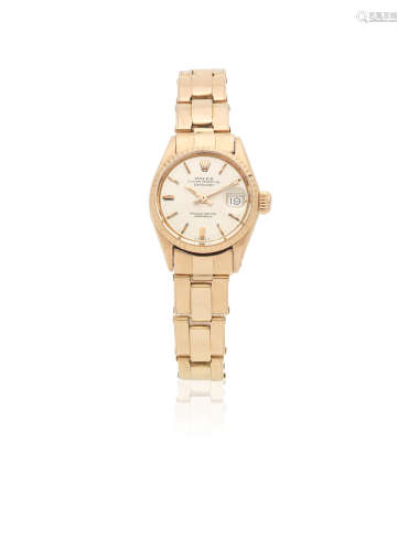 Datejust, Ref: 6517, Circa 1963  Rolex. A lady's 18K rose gold automatic bracelet watch