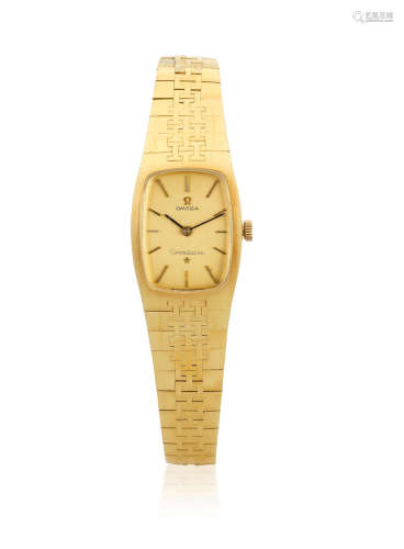 Constellation, Circa 1967  Omega. A lady's 18K gold manual wind bracelet watch