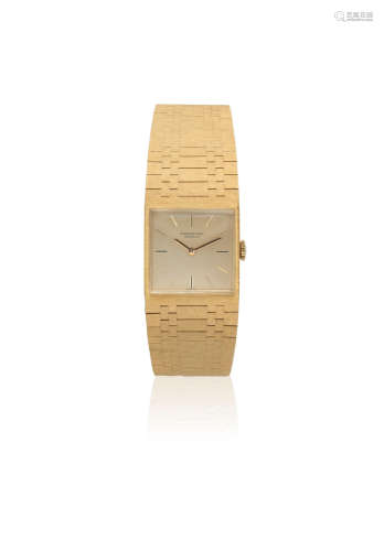 Ref: Ref.R2791, Circa 1980  IWC. A lady's 18K gold manual wind square bracelet watch