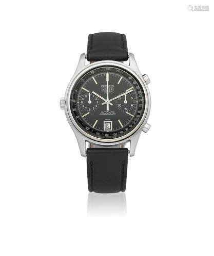 Verona, Ref: 110.213, Circa 1978  Heuer. A stainless steel calendar chronograph wristwatch