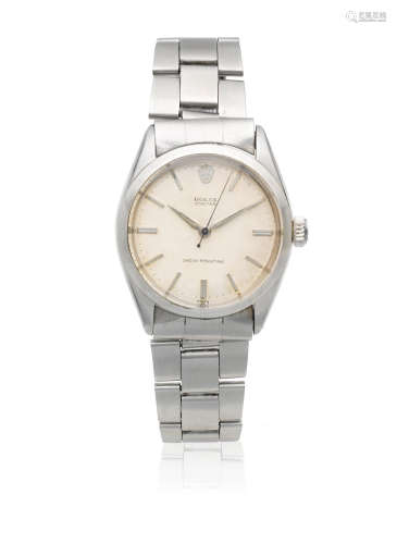 Oyster, Ref: 6480, Sold 11th January 1961  Rolex. A stainless steel manual wind bracelet watch
