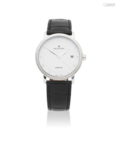 Villeret, Ref: 6223, Circa 2010  Blancpain. A stainless steel automatic calendar wristwatch