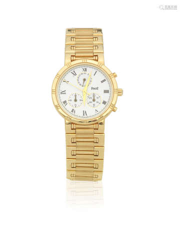 Dancer, Ref: 14023 K 81, Sold 22nd November 1995  Piaget. An 18K gold quartz calendar chronograph bracelet watch