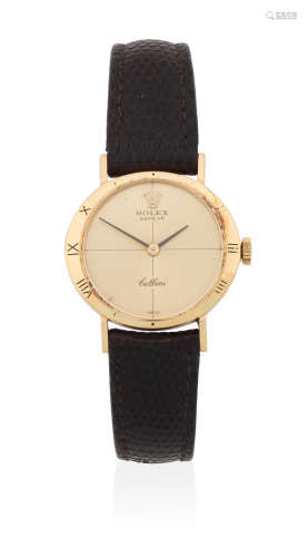 Cellini, Ref: 3809, London Import mark for 1973  Rolex. A lady's 18K gold manual wind wristwatch