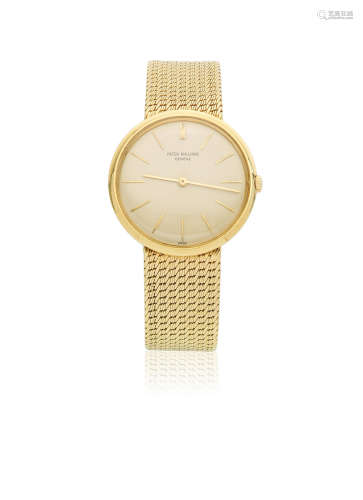 Ref: 2591, Sold 7th November 1962  Patek Philippe. An 18K gold manual wind bracelet watch