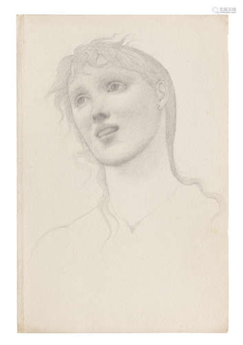Study of the head of a woman for The Golden Stairs Sir Edward Coley Burne-Jones, Bt., ARA, RWS(British, 1833-1898)