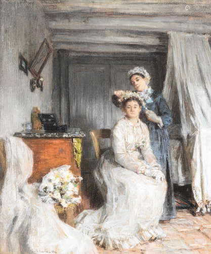 La couronnement de la marieé Léon Augustin Lhermitte(French, 1844-1925)