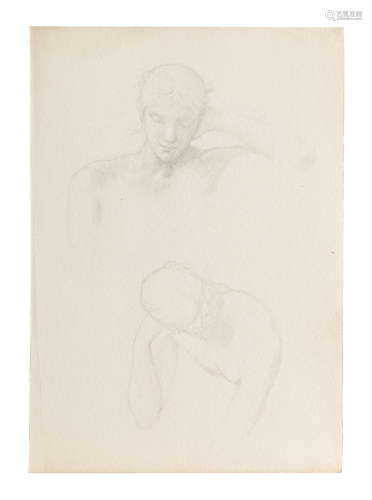Study of two girls, head and shoulders Sir Edward Coley Burne-Jones, Bt., ARA, RWS(British, 1833-1898)