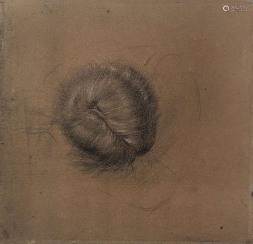 Study of the top of the head and shoulders of a figure from The Briar Wood Sir Edward Coley Burne-Jones, Bt., ARA, RWS(British, 1833-1898)