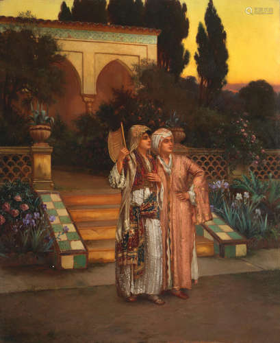 Evening in the garden Rudolf Ernst(Austrian, 1854-1932)