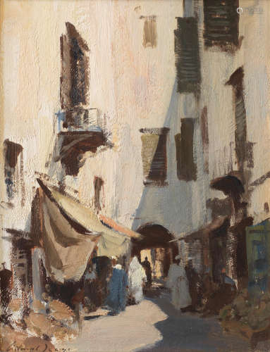 Market stalls, Essaouira, Morocco Edward Seago, RWS, RBA(British, 1910-1974)