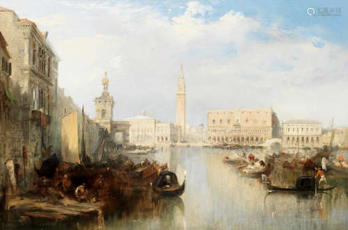 The Bacino, Venice; The Dogana with San Giorgio Maggiore beyond, Venice each 43 x 63.5cm (16 15/16 x 25in). Edward Pritchett(British, 1828-1864)