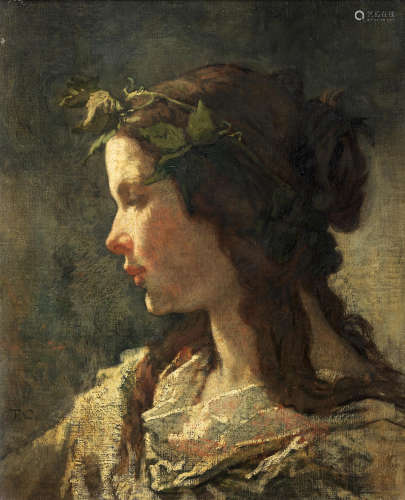 Girl in profile Thomas Couture(French, 1815-1879)