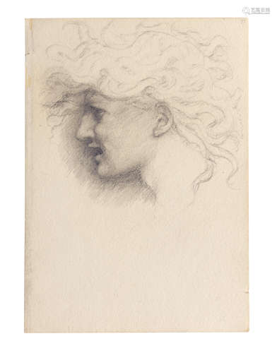 Study of a head in profile Sir Edward Coley Burne-Jones, Bt., ARA, RWS(British, 1833-1898)