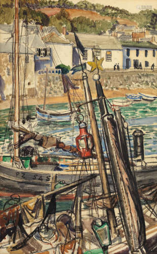 Mousehole Harbour Dame Laura Knight, RA, RWS(British, 1877-1970)