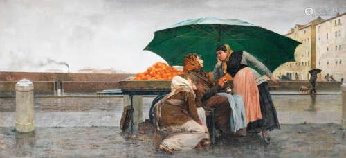 The orange sellers  Eugenio Cecconi(Italian, 1842-1903)