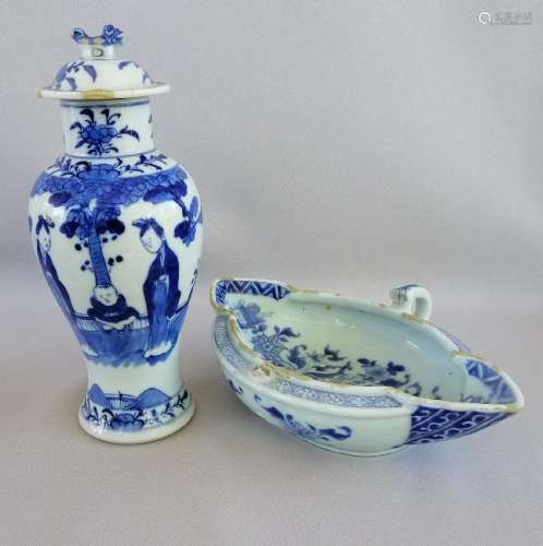 TWO PIECES OF CHINESE 18TH C EXPORT PORCELLAINS
