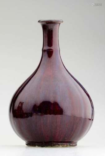A Rare 18th C. Chinese Sang De Flambe Bottle Vase