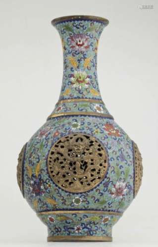 An Large and Heavy Chinese Cloisonne Enamel Vase
