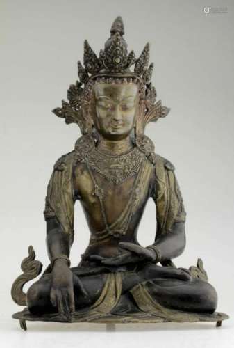 A Large Chinese Bronze Buddha Figure