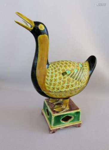 A CHINESE MING DYNASTY SAN CAI DUCK