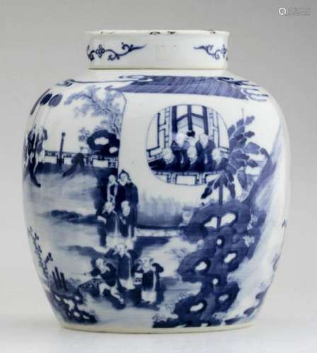 A Superb Large Chinese Blue and White Jar and Lid