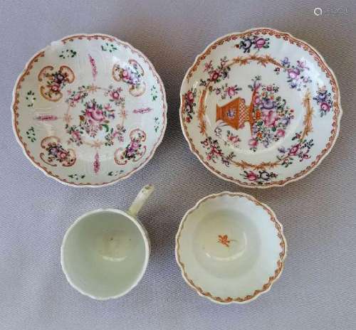 FOUR PIECES OF CHINESE FAMILLE ROSE PORCELAINS
