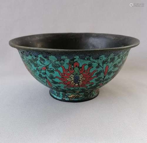 Chinese Ming Qing Cloisonne Enamel Bowl