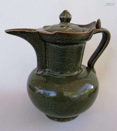 A CHINESE SONG DYNASTY SAUCE GLAZED MITRAL POT