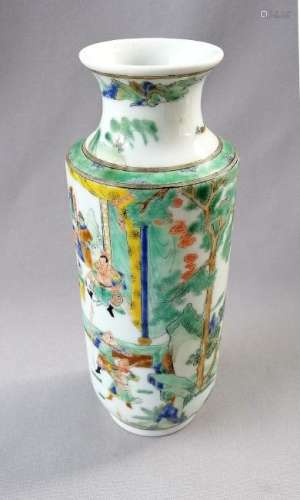 NICE CHINESE QING DYNASTY FAMILLE VERTE VASE