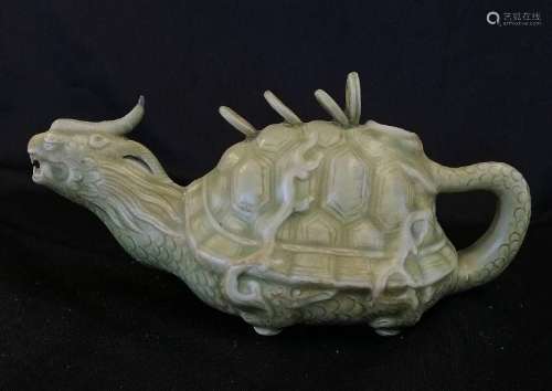 A CHINESE SONG DYNASTY CELADON TURTLE WATER POT