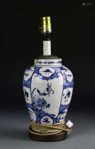 Chinese Blue and White Vase Converted Lamp
