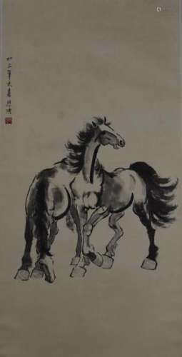 Chinese Scroll Painting of a Horse