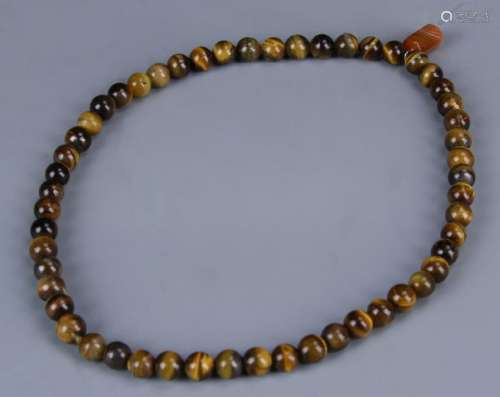 Chinese Tiger-Eye Stone Necklace