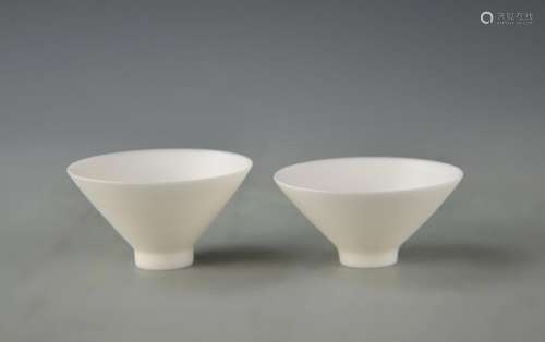 Two Chinese Blanc de Chine Cups