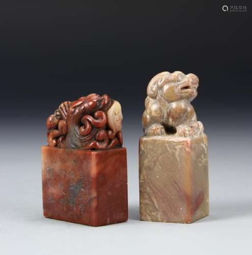 Two Chinese Shoushan Seal Chops