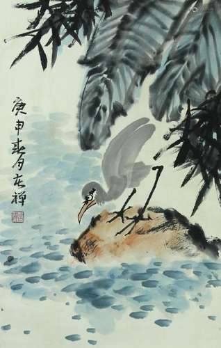 Chinese Bird and Flower Scroll Painting