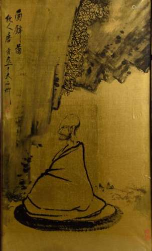 Chinese Framed Painting of Monk