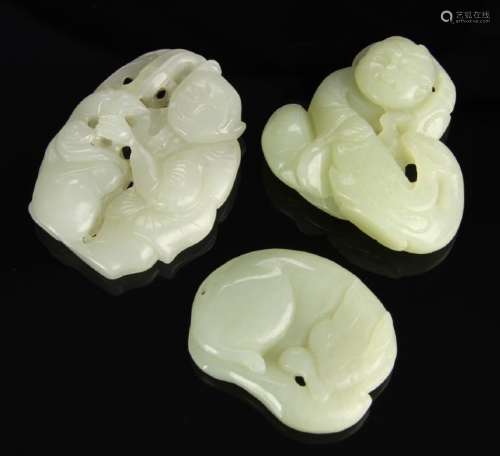 Three Chinese Jade Pendants
