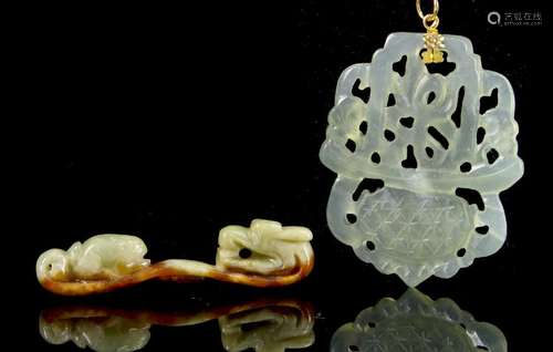 Chinese Jadeite and Jade Pendent