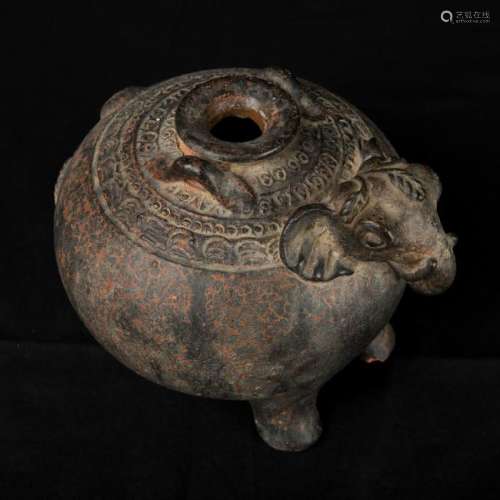 17th - 18th Century Limestone Standing Elephant Pot