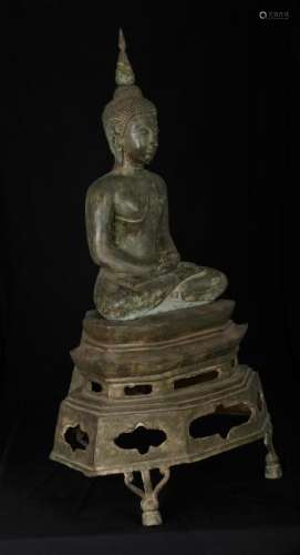 19th Century Thai Sukhothai Meditation Buddha on