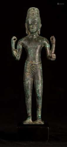 Antique Bayon Style Khmer Bronze Lokeshvara