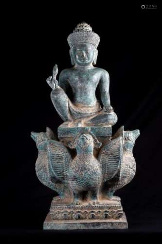 19th Century Antique Khmer Varuna & Hamsa