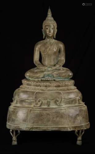 19th Century Thai Sukhothai Meditation Buddha on