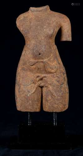 Baphuon Style Sandstone Male Torso (possibly Vishnu)