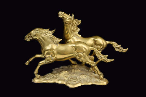 A Brass Horse Sculpture